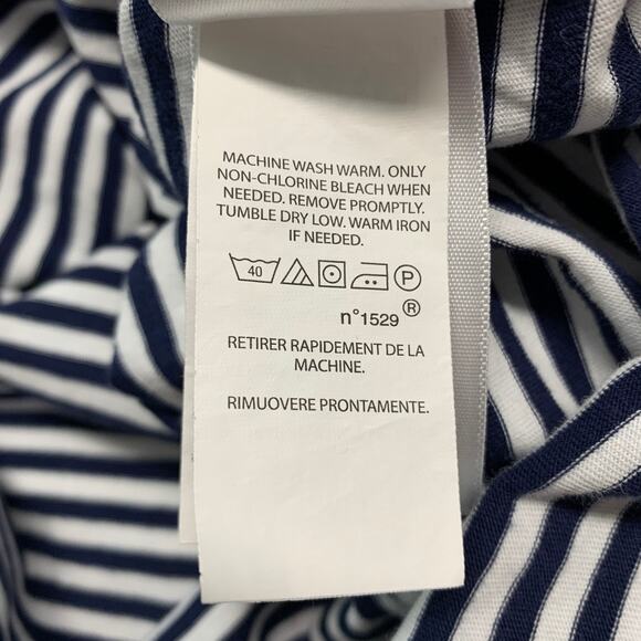 RALPH LAUREN Size XL Navy White Stripe Cotton Short Sleeve Polo - Picture 8 of 8